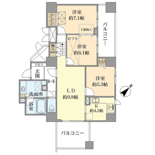 エイ・シティタワーズイーストタワーの間取図