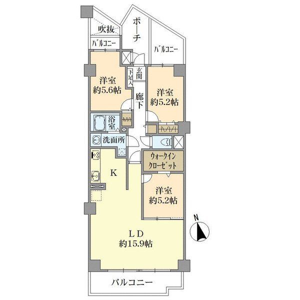 クローバーハイツ上野芝の間取図