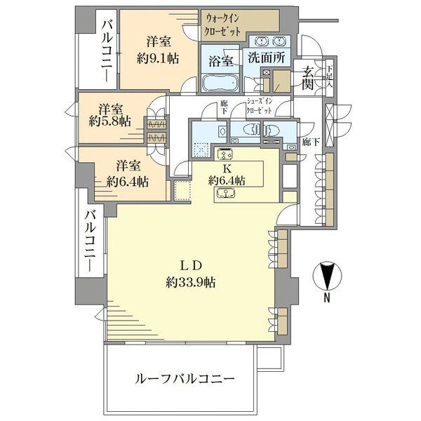 ジオグランデ元麻布の間取図
