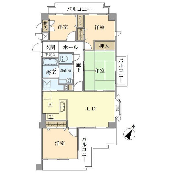 ライオンズマンション仁川の間取図