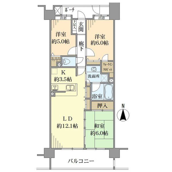 コスモ吉祥寺南カルディアコートの間取図
