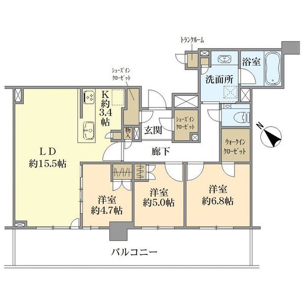 プラウドタワー平井の間取図