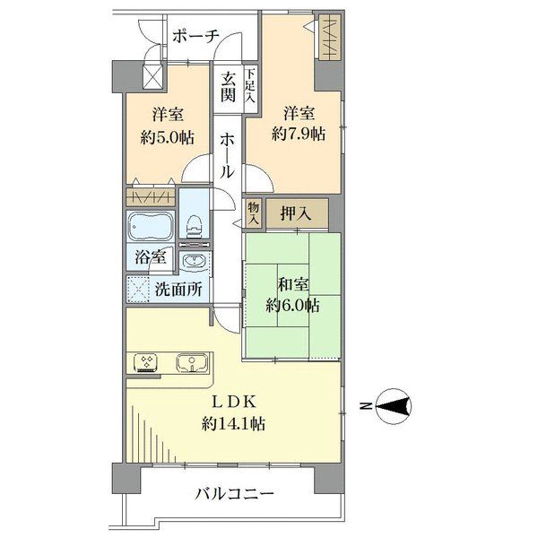 ペルル伏見桃山の間取図