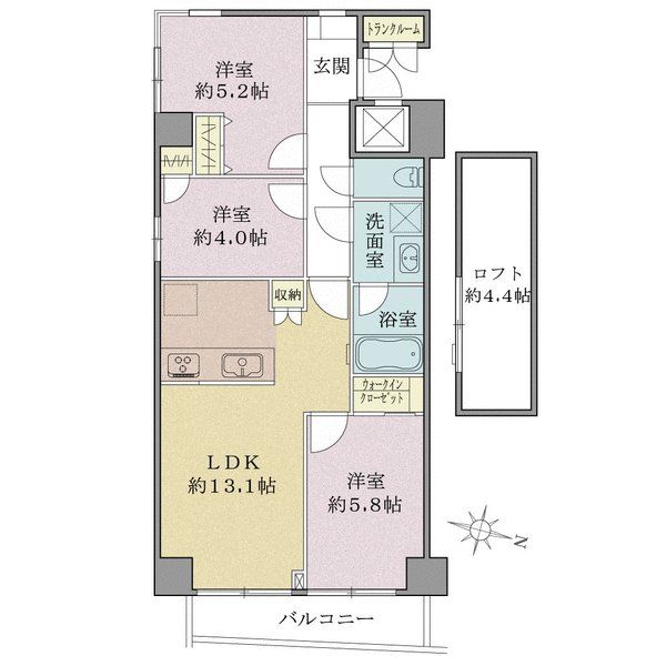 モンテベルデ第二東大前の間取図