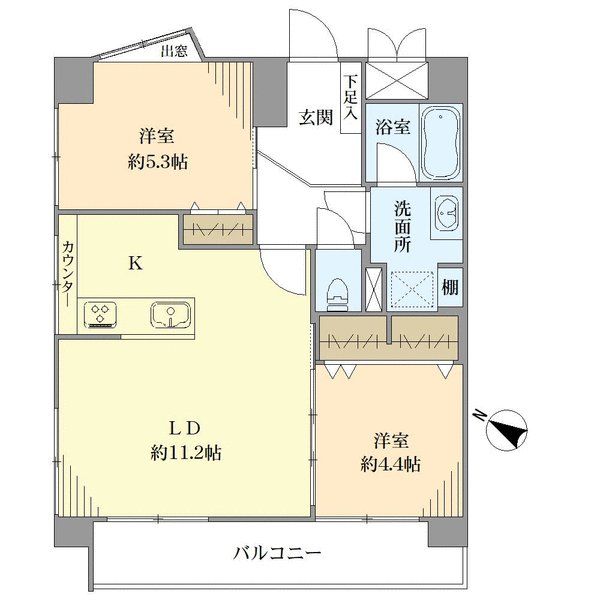 東峰マンション博多駅・東の間取図