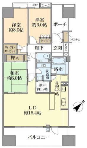 ガーデンアソシエB棟の間取図