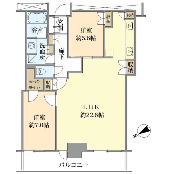 阿波座ライズタワーズフラッグ46の間取図