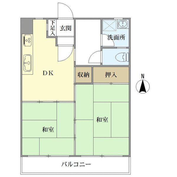 東部マンションA棟の間取図