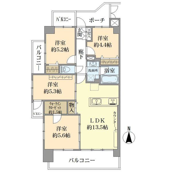 川口リバーサイドローヤルコーポの間取図