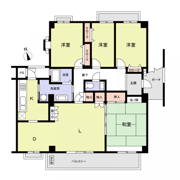 コープ野村川名山の間取図