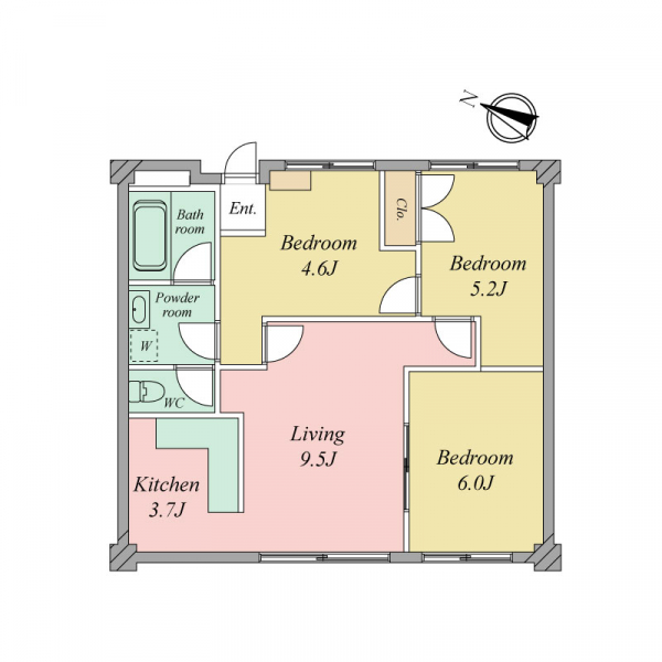 ＪＧＭレクリオ周船寺の間取図