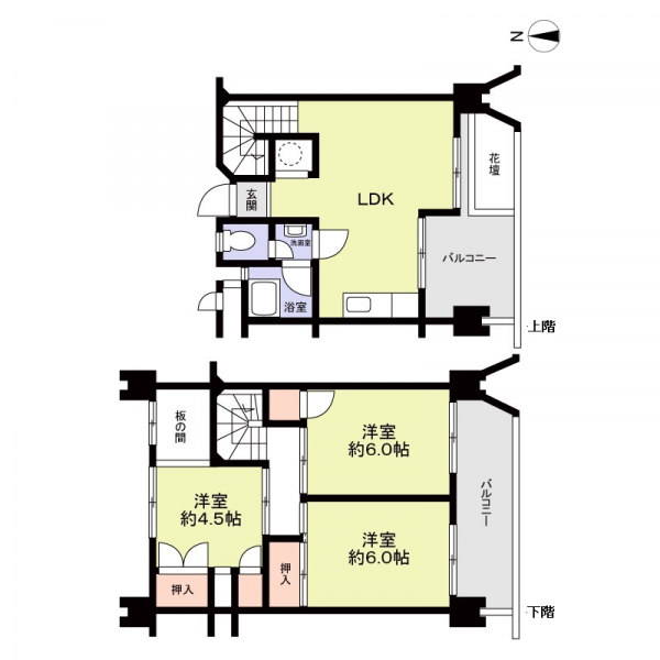 天白第三住宅１号棟の間取図