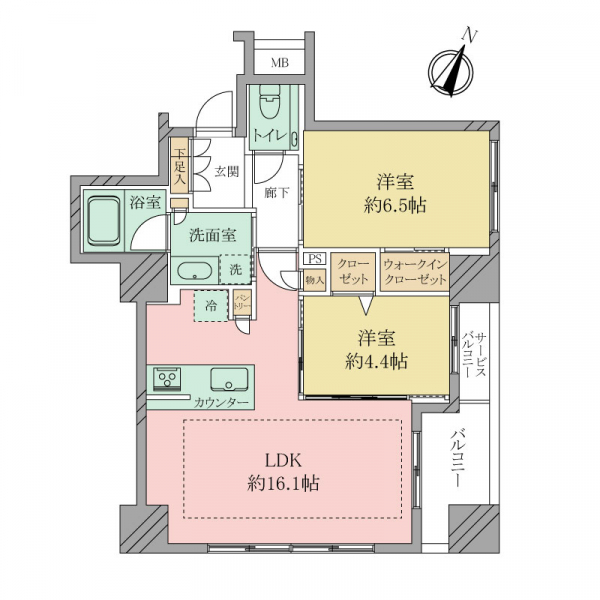 インプレスト天神オークタワーの間取図