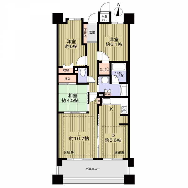 アソシアード神宮東参番館の間取図