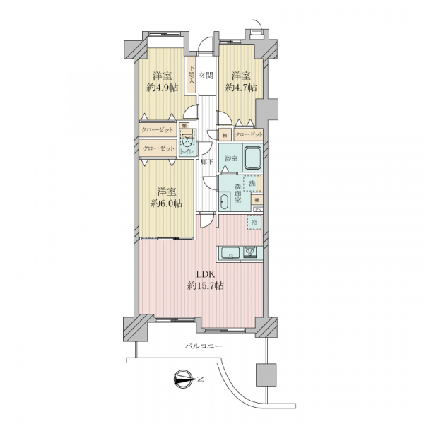 ロイヤルシャトーねやがわオークビルの間取図