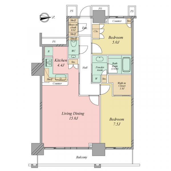 ベイクレストタワーの間取図