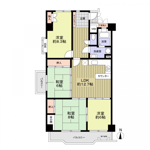 浄心ステーションビル北館の間取図