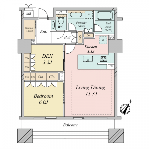オリゾンマーレの間取図