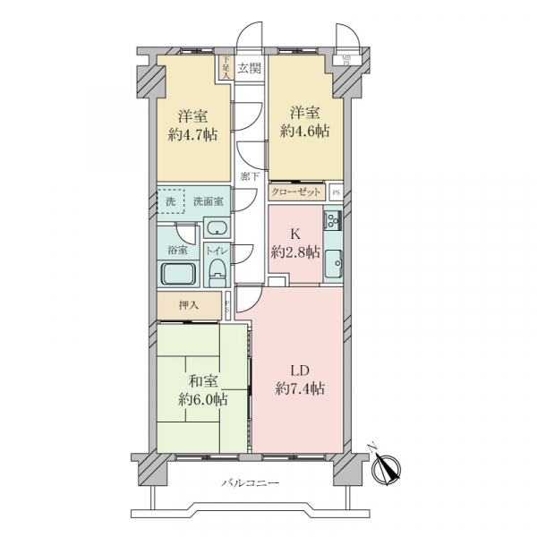 クリオ戸塚参番館の間取図