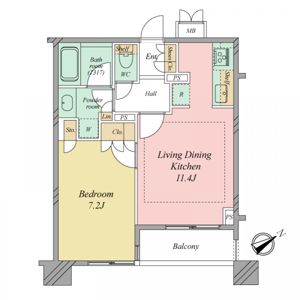 グラーサ駒沢大学の間取図