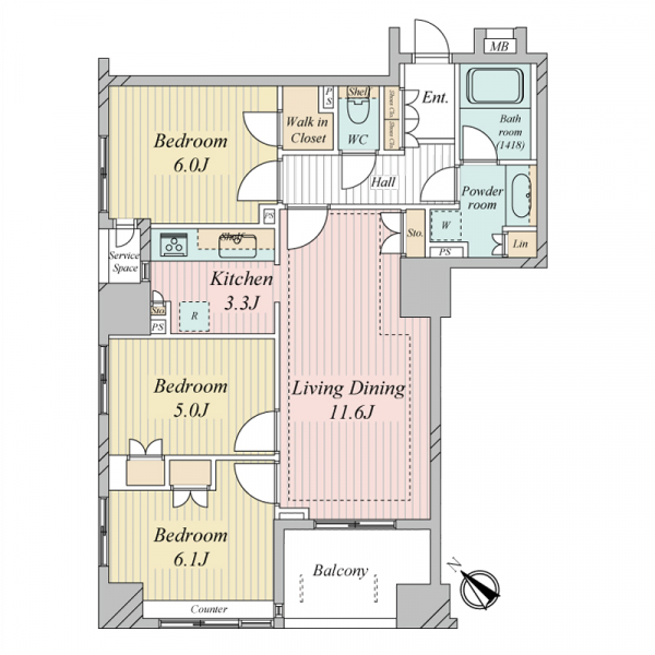 藤和シティホームズ日本橋イーストの間取図