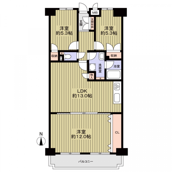 ユーハウス神宮公園Ａ棟の間取図