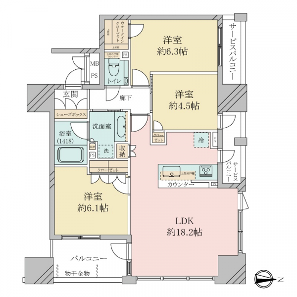 ワコーレ大阪新町タワーレジデンスの間取図