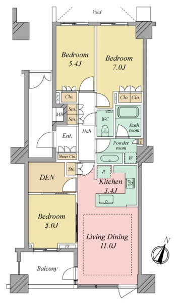 アトラスタワー向ヶ丘遊園の間取図