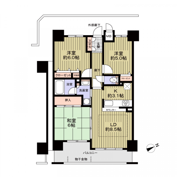 エスリード高槻上牧の間取図