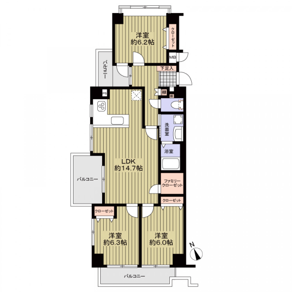 三旺マンション神丘公園の間取図