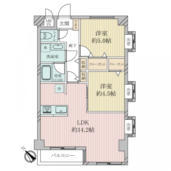 ライオンズマンション上野毛第３の間取図