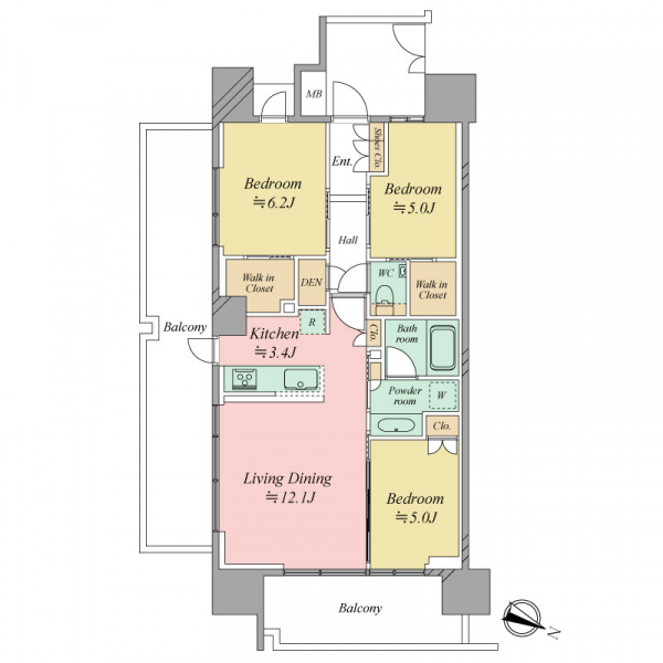 シティハウス日暮里の間取図