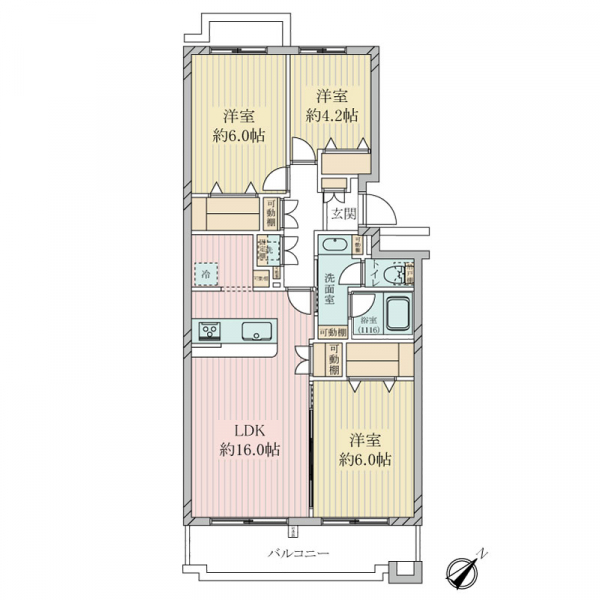 宮崎台ローザの間取図
