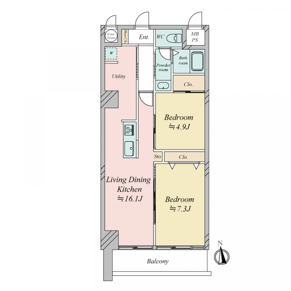 ダイアパレス順慶町の間取図