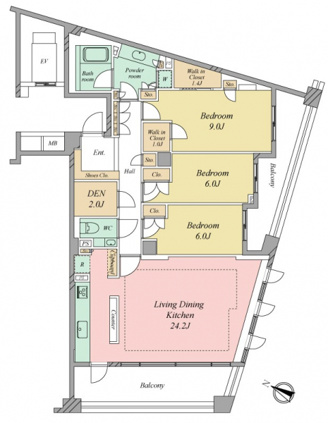 パークシティ成城Ｂコートの間取図
