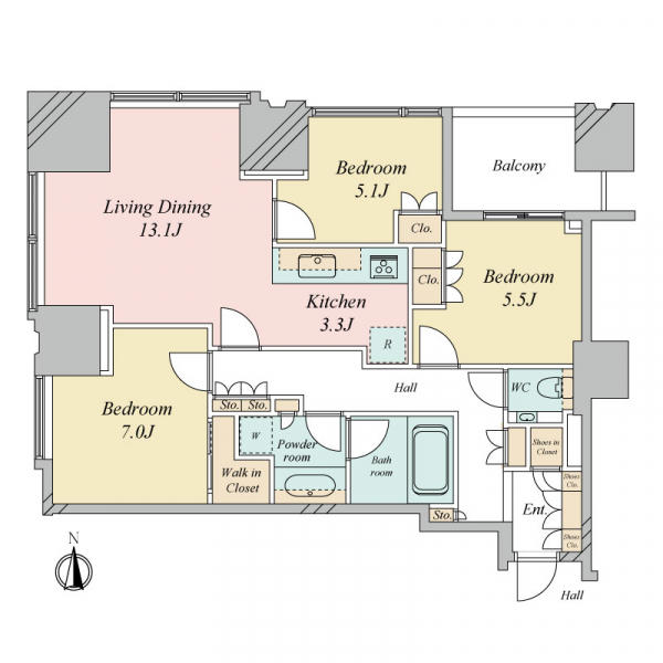 シティタワーズ豊洲ザ・ツインサウスタワーの間取図