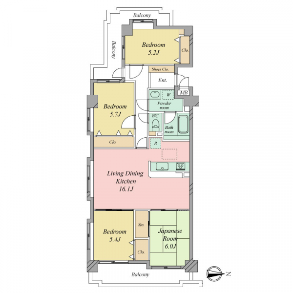 エンゼルハイム神松寺の間取図
