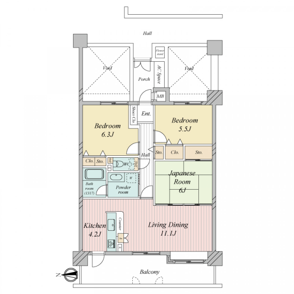 ファミール北大阪ライトコートの間取図