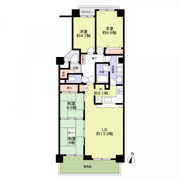 パークシティ松下東棟の間取図
