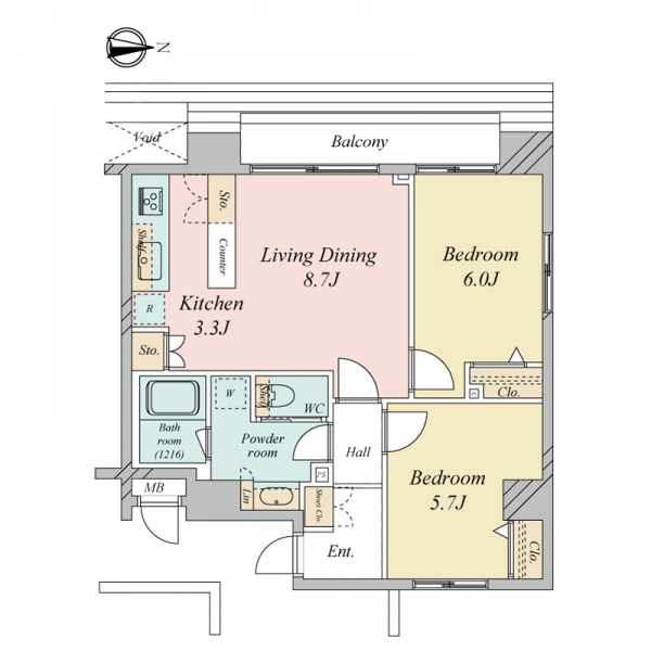 メインステージ蔵前ＩＩの間取図