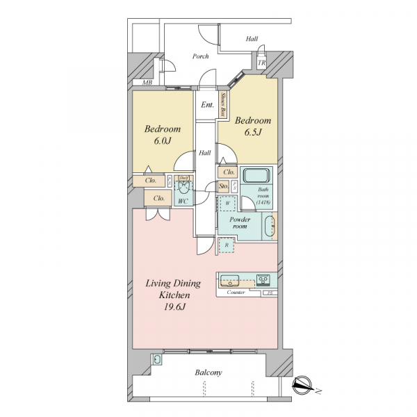 キングス夢咲シティひかりの街C棟の間取図