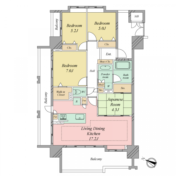 オーヴィジョン照葉アクアテラスの間取図