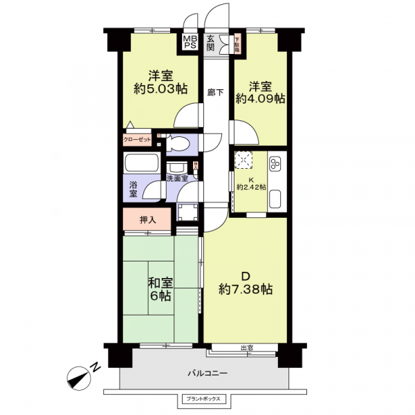 ワコーレ吉野町ガーデンの間取図