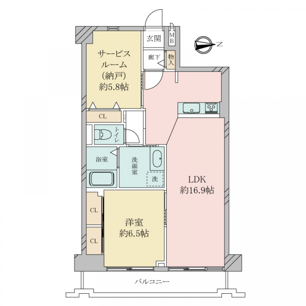 朝日プラザ末吉橋の間取図