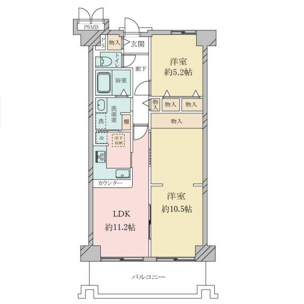 ジャルダン宝塚中山台弐番館Bの間取図
