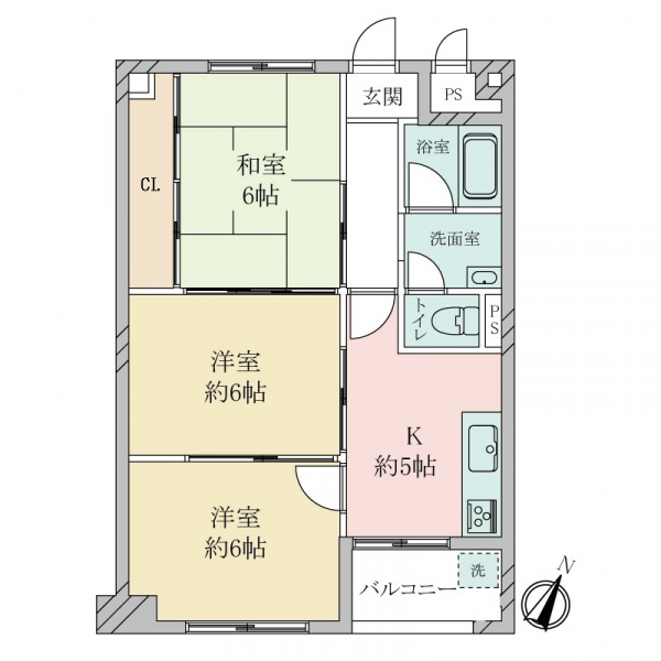 住吉台東住宅参号棟の間取図