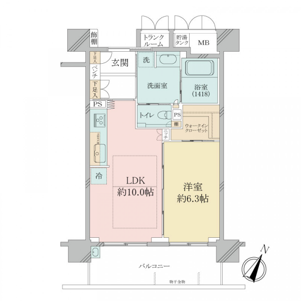 エルグレース神戸三宮タワーステージの間取図