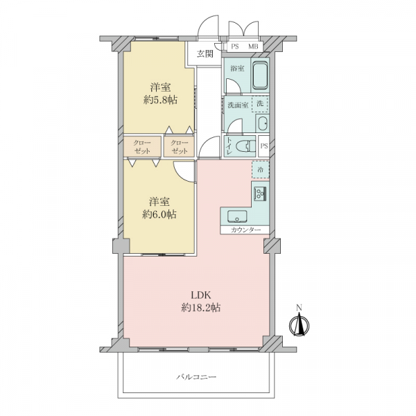 桃山台マンションの間取図