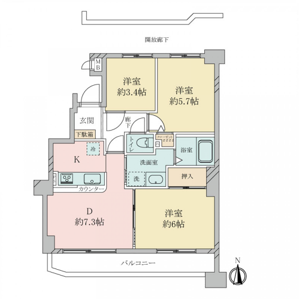 ナイスアーバン井土ヶ谷弐番館の間取図