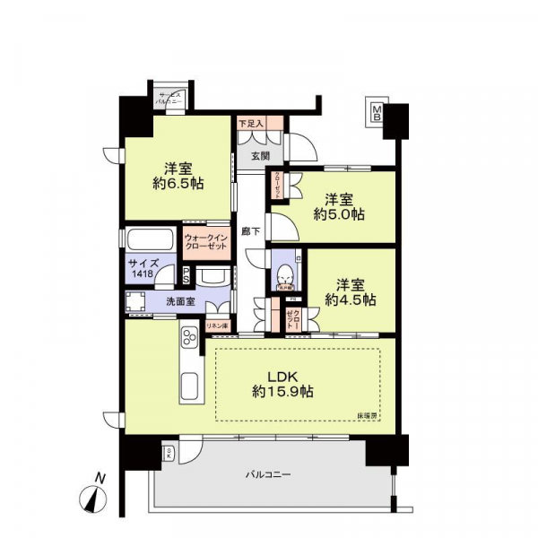 クリオ原パークフロントの間取図